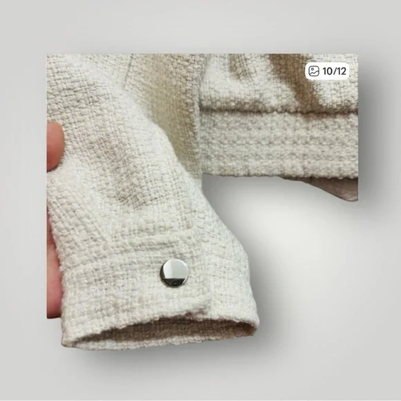 Joie Off-white Structured Teddy Jacket| Size M - Picture 9 of 9